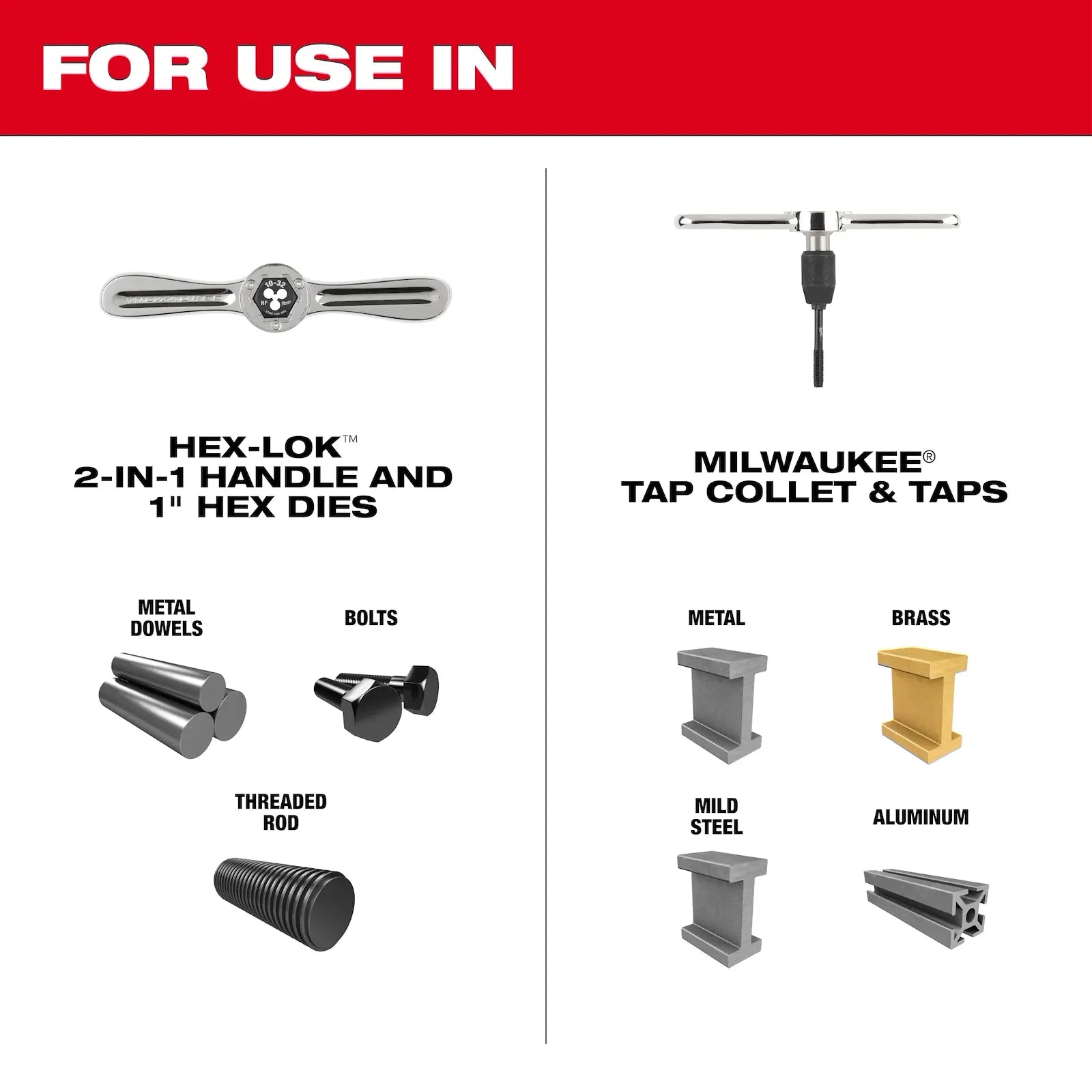 15PC SAE Tap and Die Set with Hex-LOK™ 2-in-1 Handle