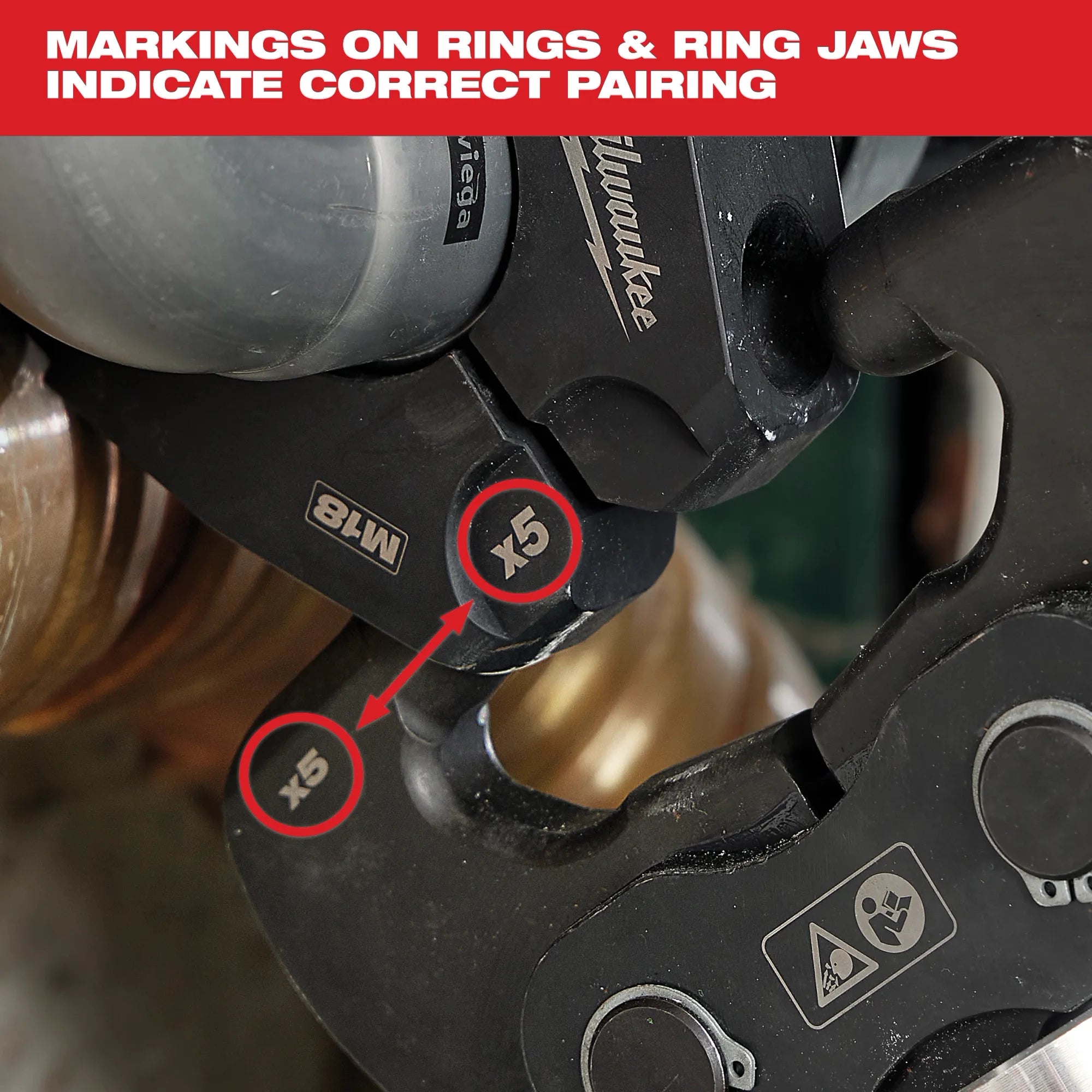 1/2" - 1" IPS-P Pivoting Press Ring Kit for M12™ FORCE LOGIC™ Press Tool