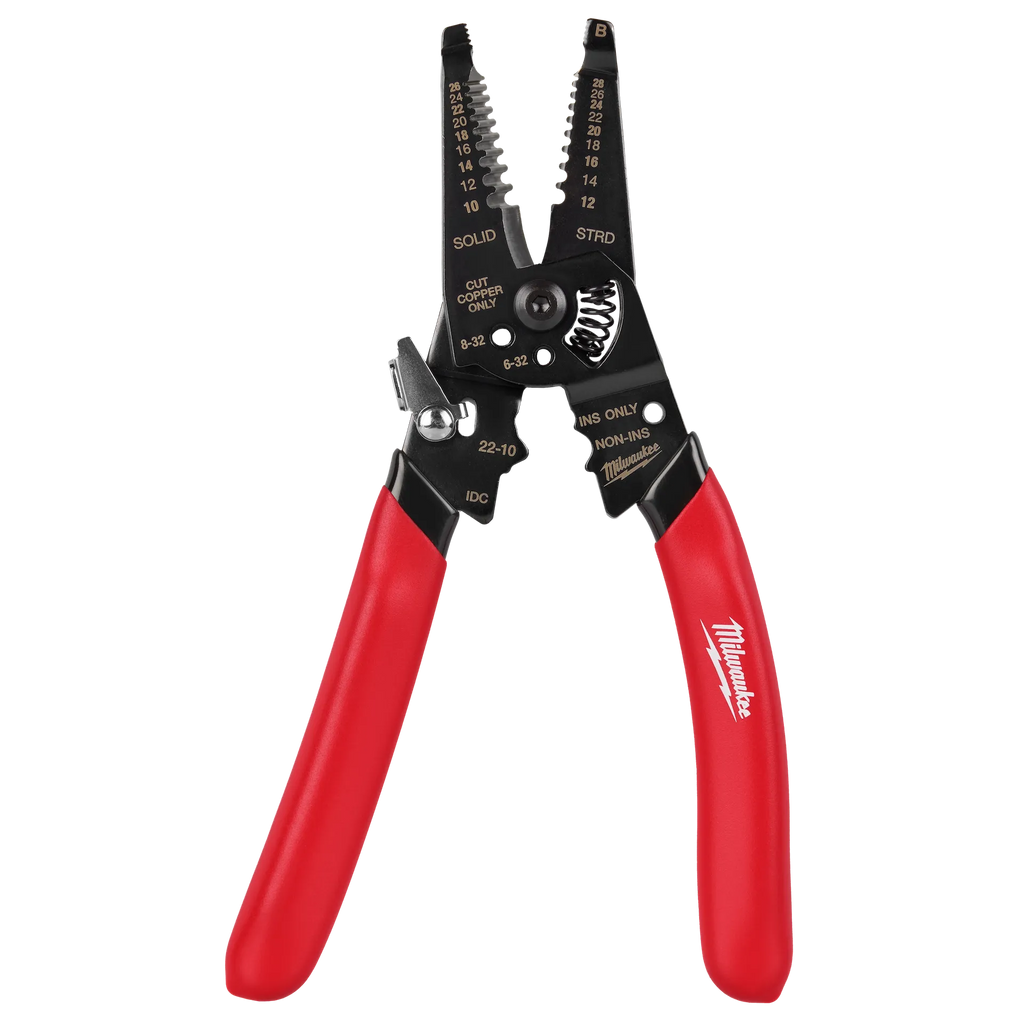 10-28 AWG Multi-Purpose Dipped Grip Wire Stripper & Cutter w/ Reinforced Head