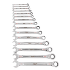 15pc Ratcheting Combination Wrench Set - SAE