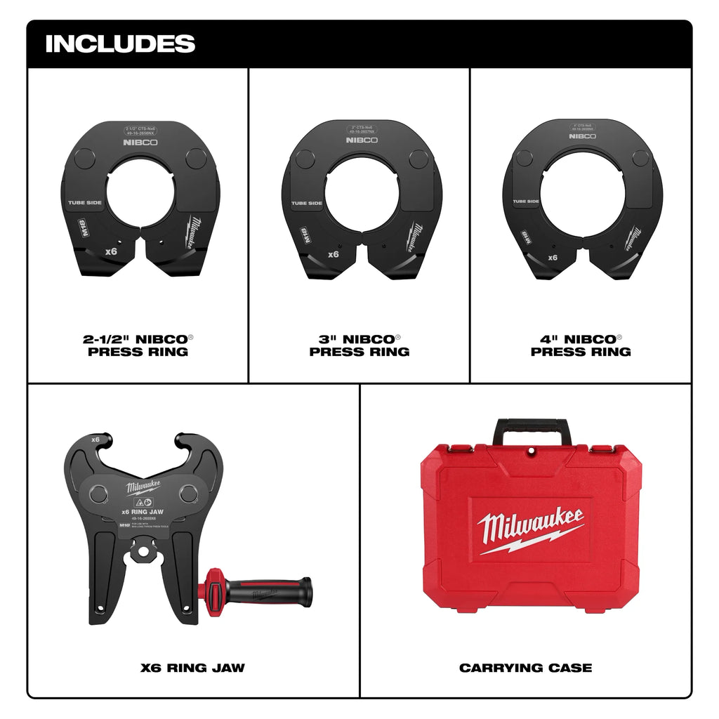 2-1/2" - 4" NIBCO® Press Ring Kit for M18™ FORCE LOGIC™ Long Throw Press Tool