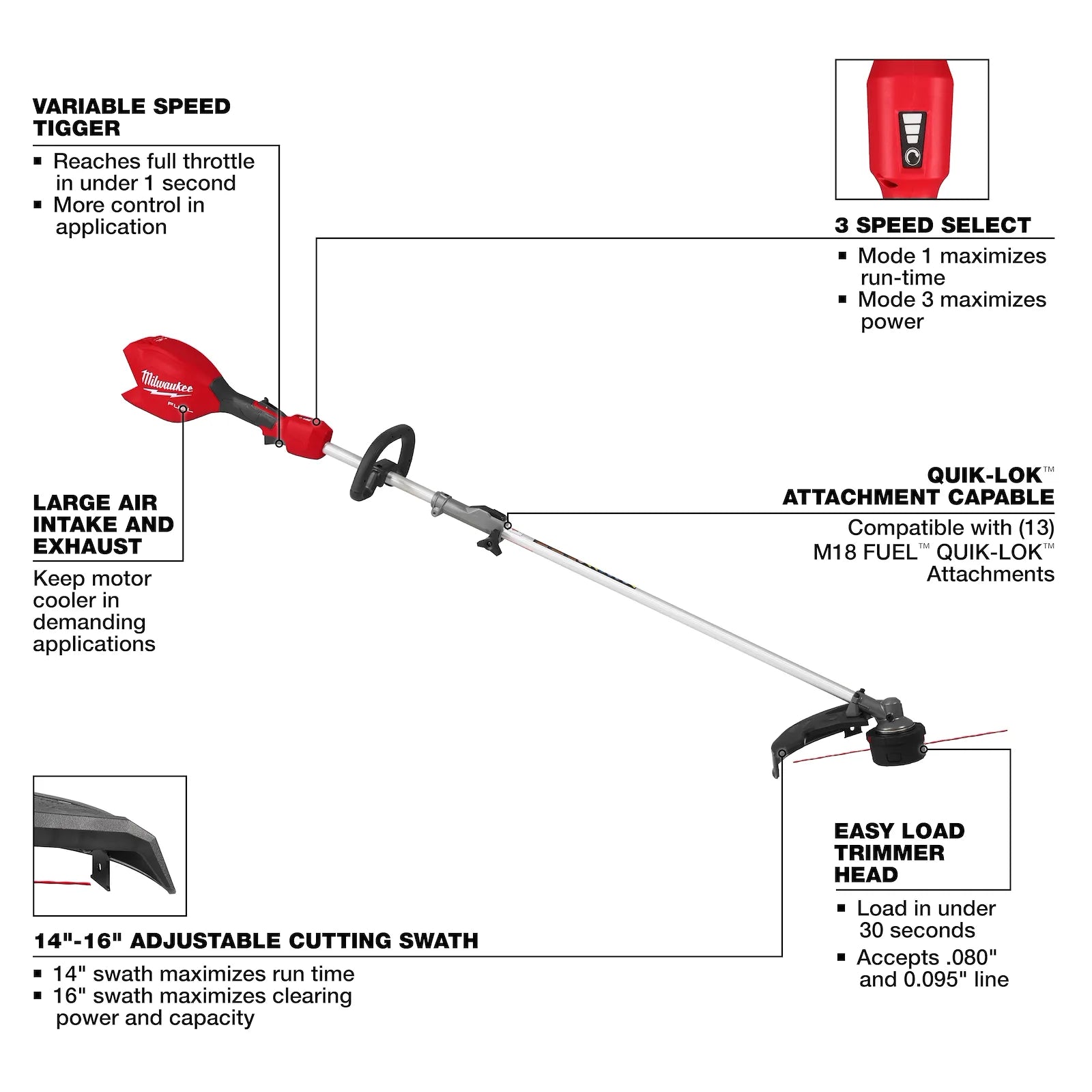 M18 FUEL™ Power Head w/ QUIK-LOK™ String Trimmer