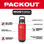 PACKOUT™ 36oz Insulated Bottle with Chug Lid - Red
