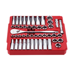 47pc 1/2" Drive Metric & SAE Ratchet and Socket Set with FOUR FLAT™ Sides