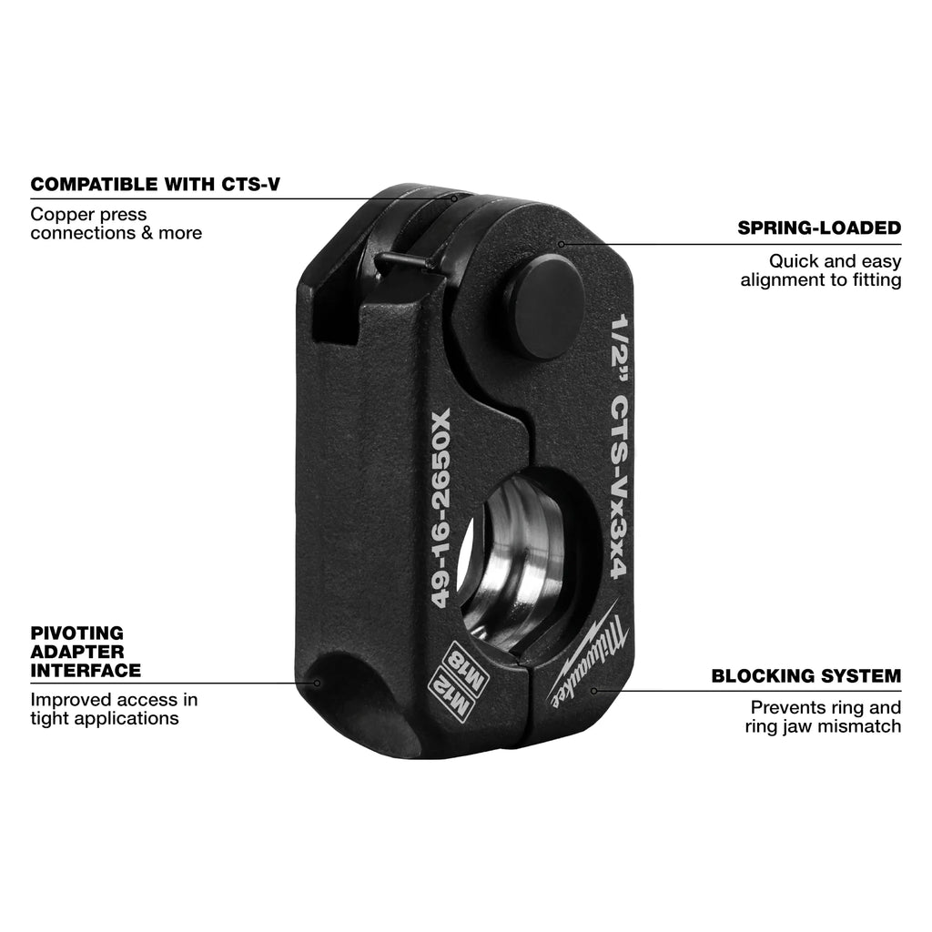 1/2" - 1-1/4" CTS-V Pivoting Press Ring Kit for M12™ FORCE LOGIC™ Press Tool