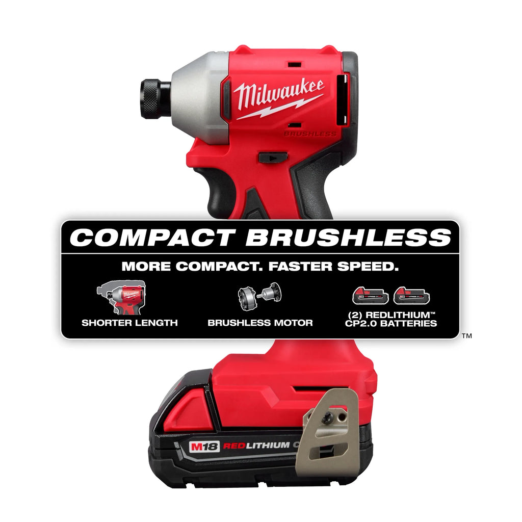 M18™ Compact Brushless 1/4" Hex Impact Driver Kit
