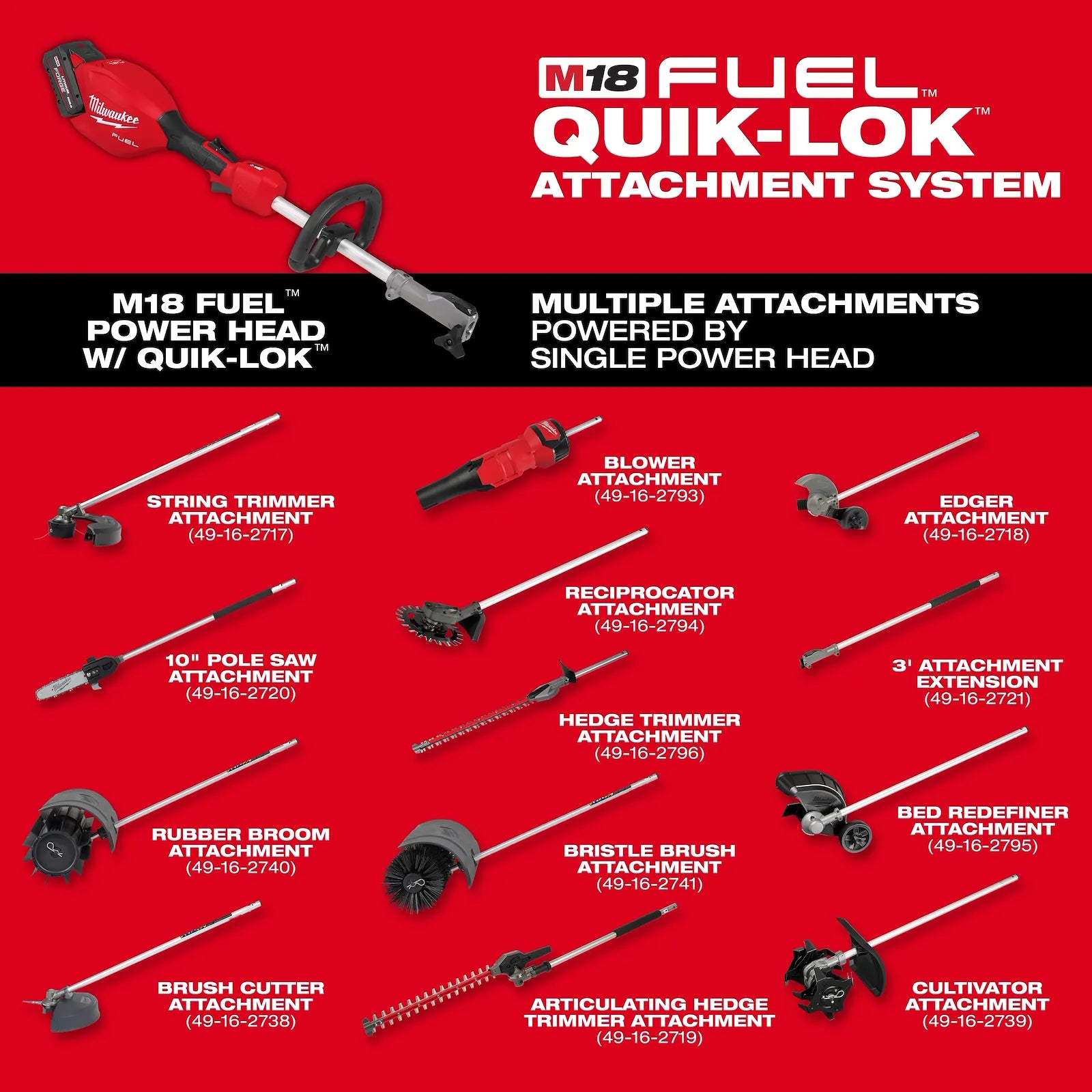 M18 FUEL™ Power Head w/ QUIK-LOK™ String Trimmer