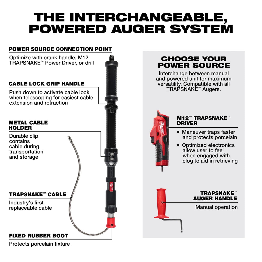 TRAPSNAKE™ 4' Urinal Auger