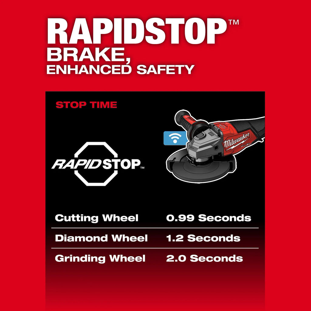 M18 FUEL™ 4-1/2"-6" Variable Speed Braking Grinder, Paddle Switch w/ ONE-KEY™
