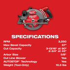 M18 FUEL™ 10-1/4" Rear Handle Circular Saw