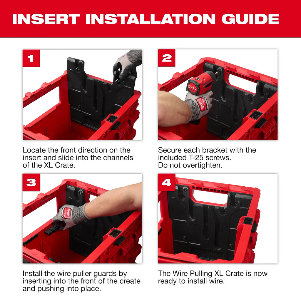 Wire Pulling Inserts for PACKOUT™ XL Crate