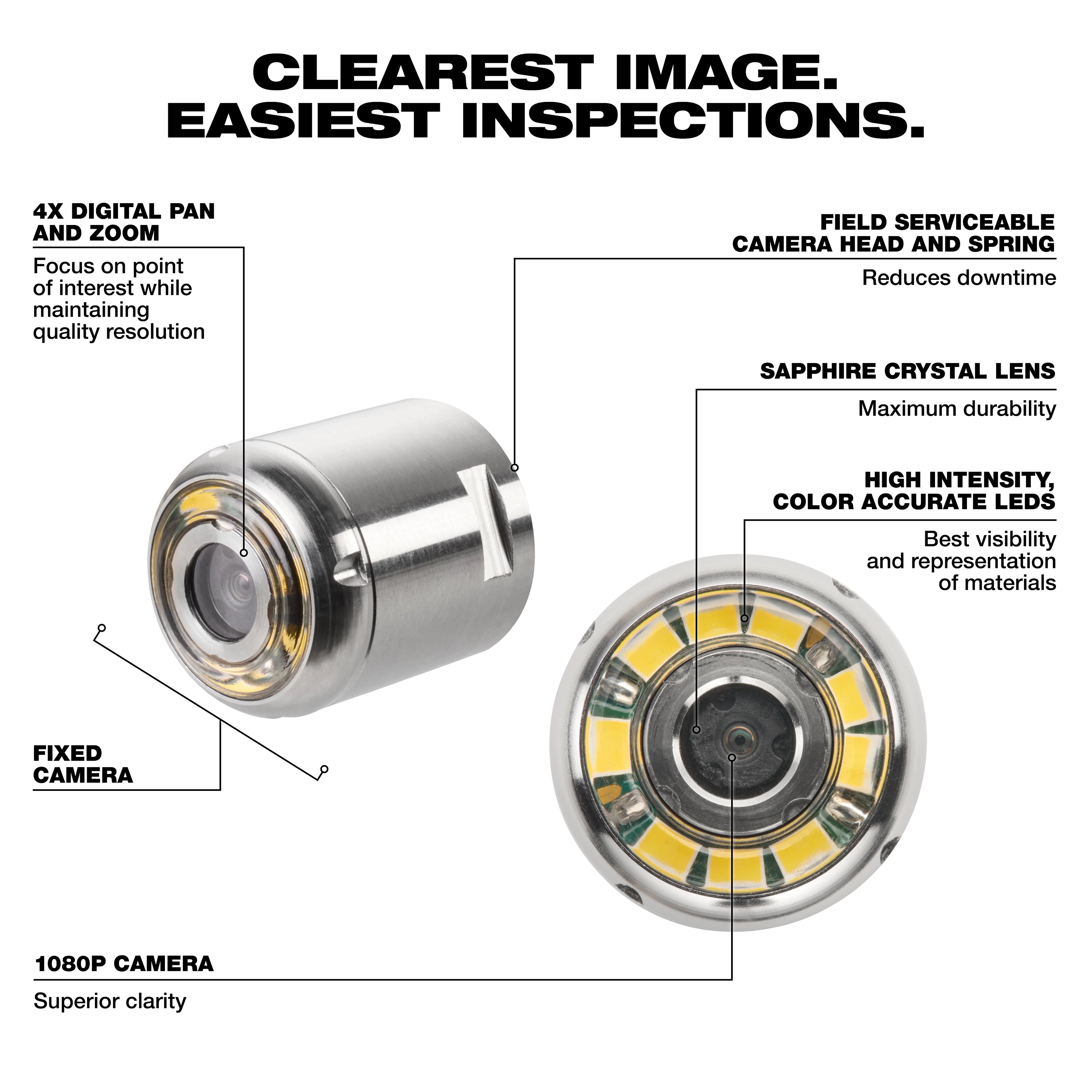 16mm Replacement Camera Head Kit for M12™ 65’ Ultra Flex Compact Inspection Camera
