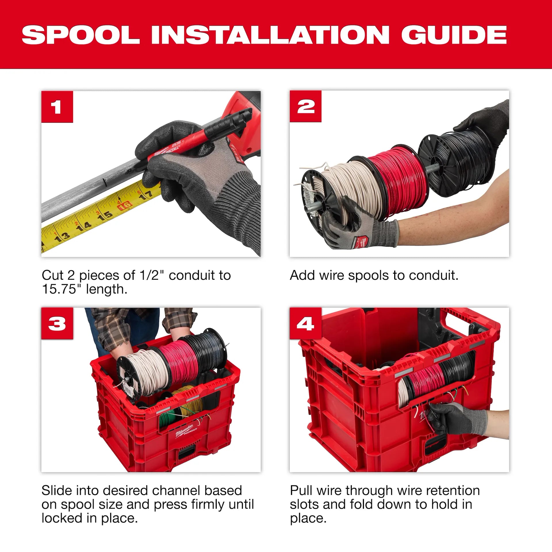 Wire Pulling Inserts for PACKOUT™ XL Crate