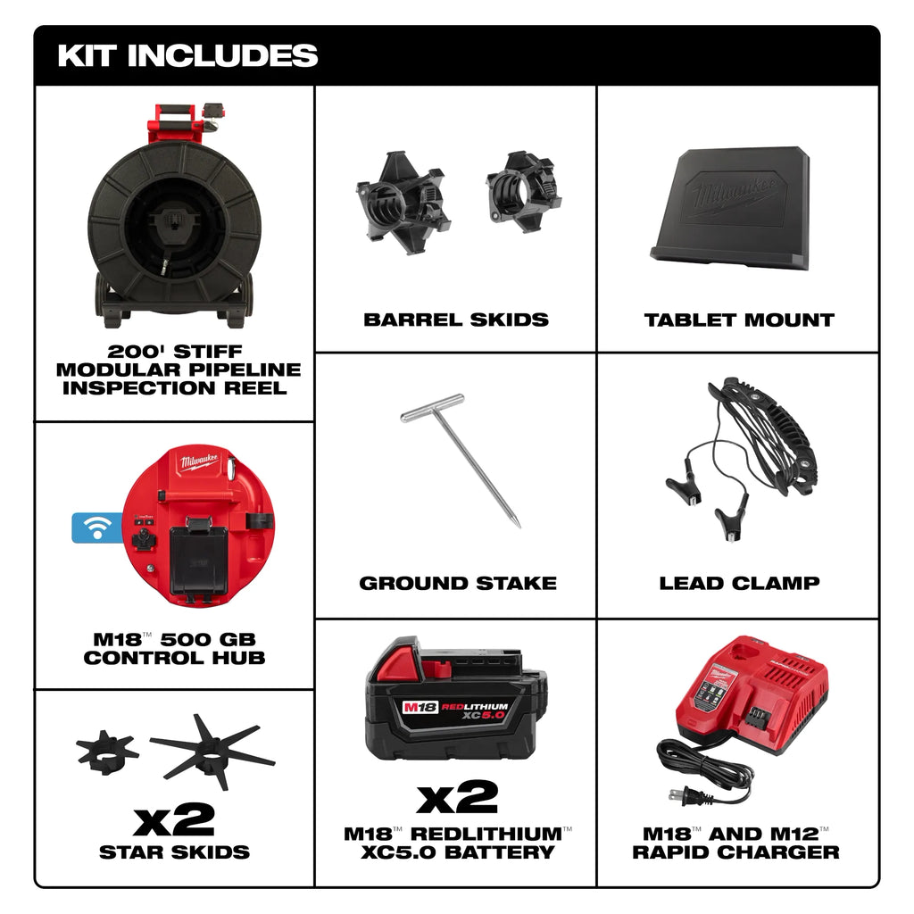 M18™ 200’ Stiff Modular Pipeline Inspection System