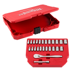 25pc 1/4" Drive Metric & SAE Ratchet and Socket Set with FOUR FLAT™ SIDES
