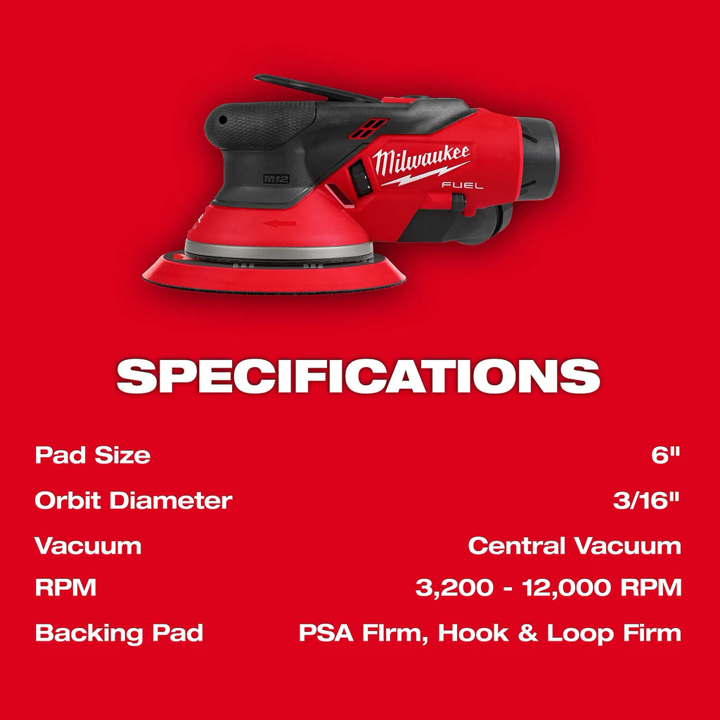 M12 FUEL™ 6" Random Orbital Sander (3/16")