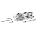 3/8" Drive 56pc Ratchet & Socket Set with FOUR FLAT™ SIDES - SAE & Metric