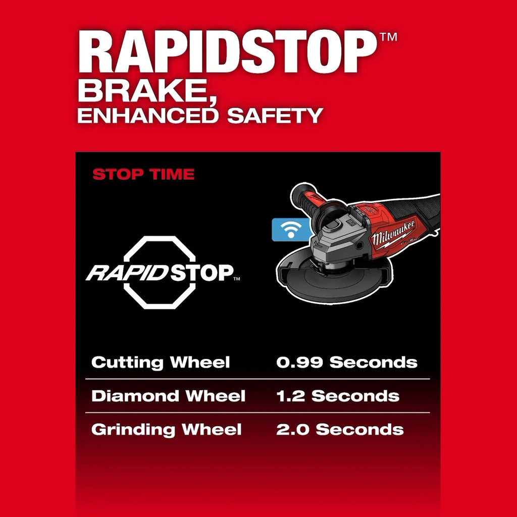 M18 FUEL™ 4-1/2"-6" Variable Speed Braking Grinder, Paddle Switch w/ ONE-KEY™
