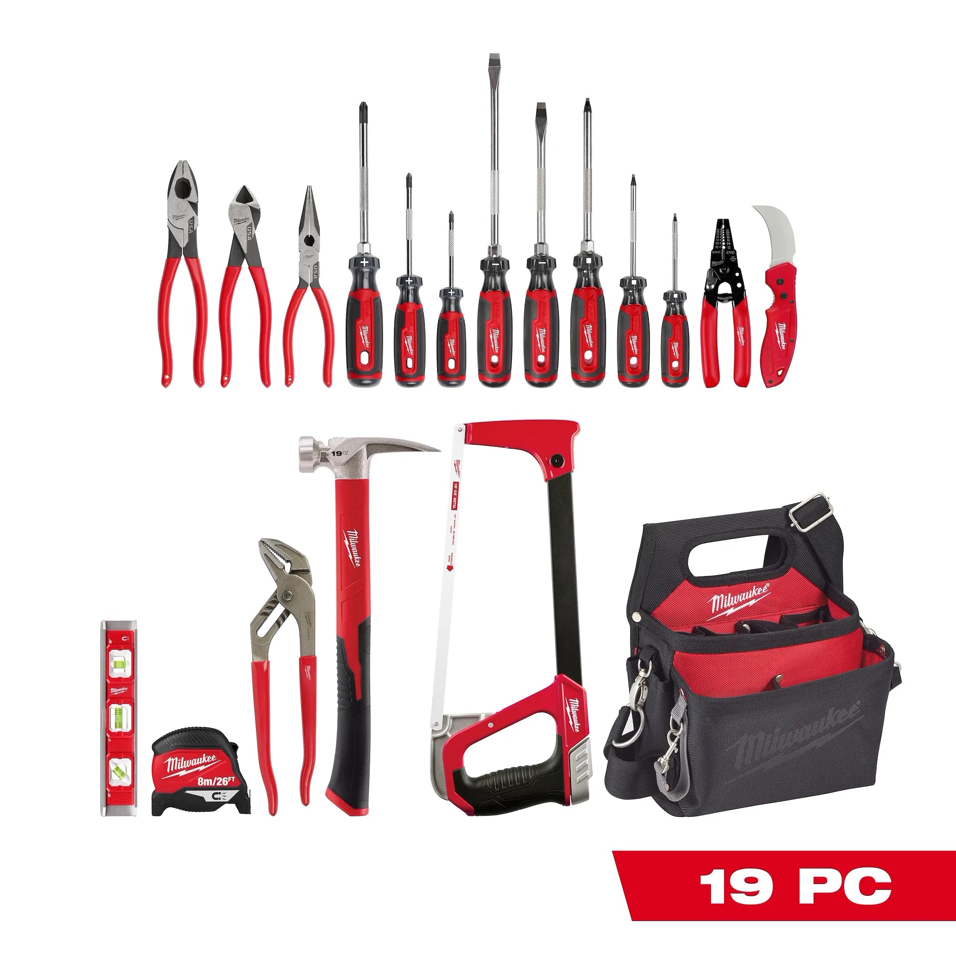 19 PC. Electrician's Hand Tool Set