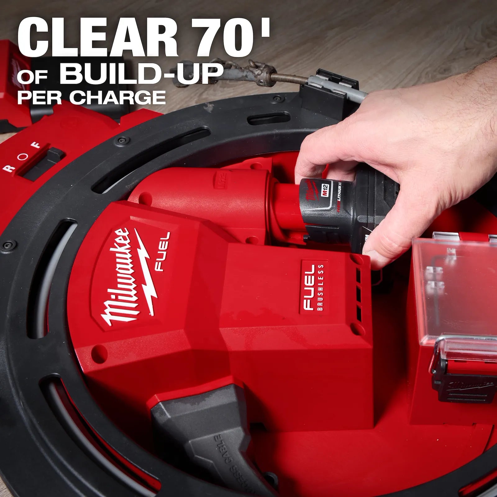 M12 FUEL™ High Speed Chain Snake for 1-1/4”-2” Pipes