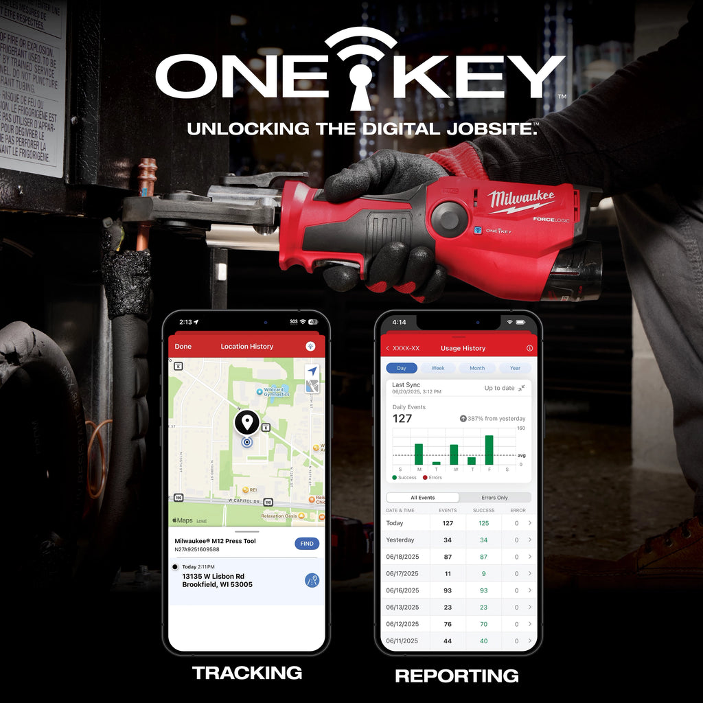 M12™ FORCE LOGIC™ Press Tool Kit w/ ONE‑KEY™ with 1/2" – 1" CTS‑V Jaws
