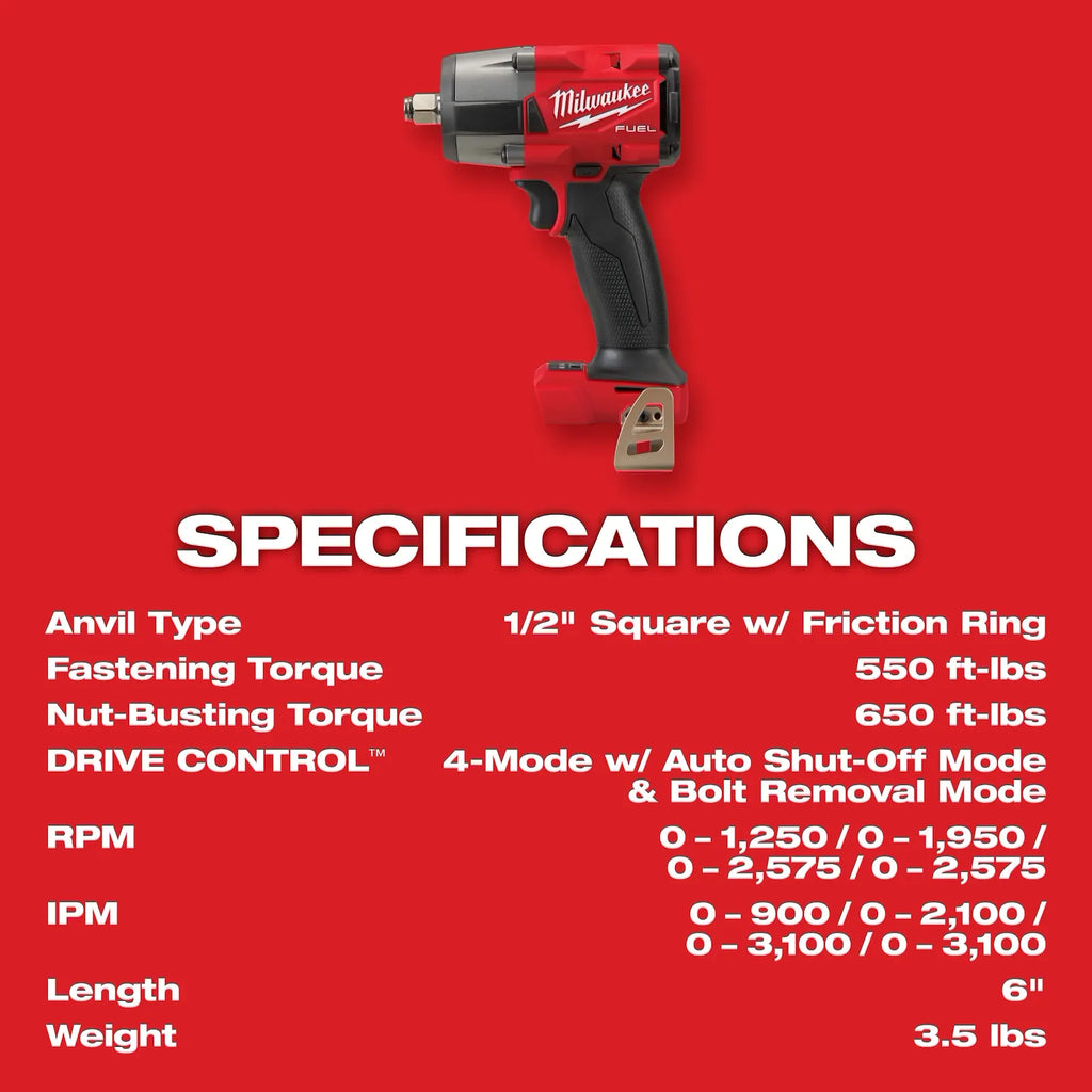 M18 FUEL™ 1/2" HTIW & 3/8" MTIW Automotive Combo Kit