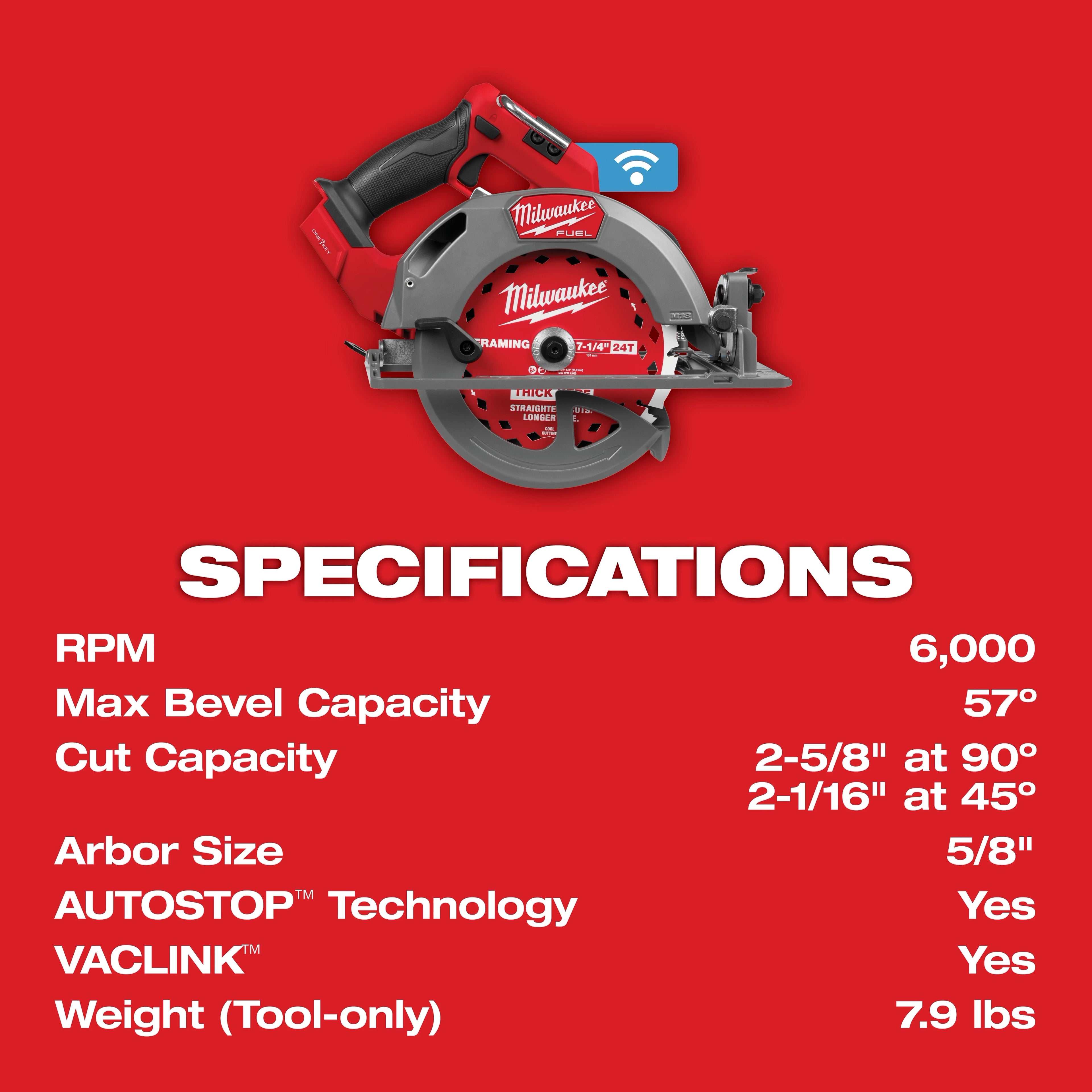 M18 FUEL™ 7-1/4" Circular Saw w/ ONE-KEY™