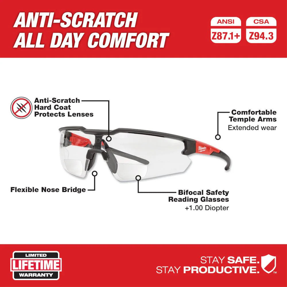 Bifocal Safety Glasses with Anti-Scratch Lenses